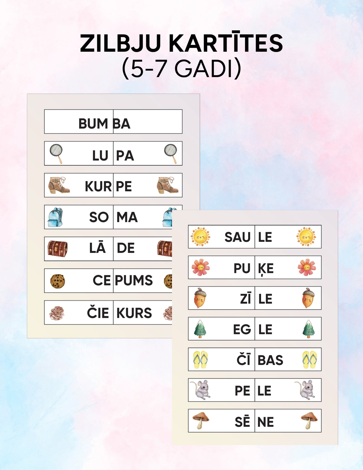 Zilbju kartītes (5-7 gadi)